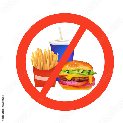 realistic fast food danger isolated illustration
