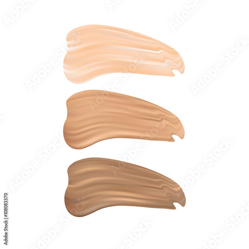 Vector Illustration of Color Shades Palette For Foundation Make Up. Isolated On White Background.
