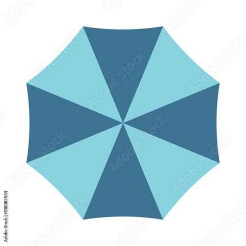 Vector illustration of classic elegant opened umbrella isolated on white background.
