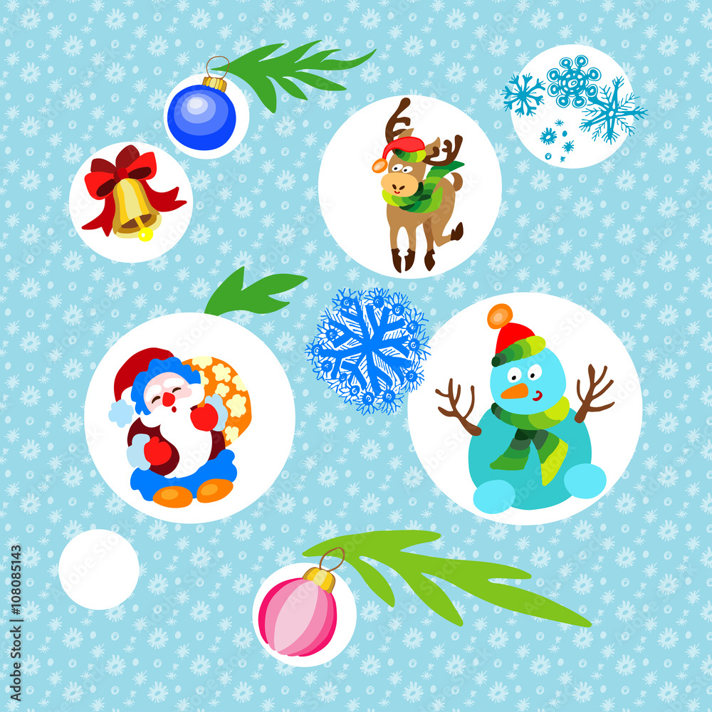 Obraz premium Christmas set vektor