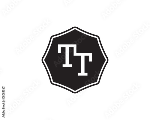 TT retro initial monogram letter logo. vintage label typography.