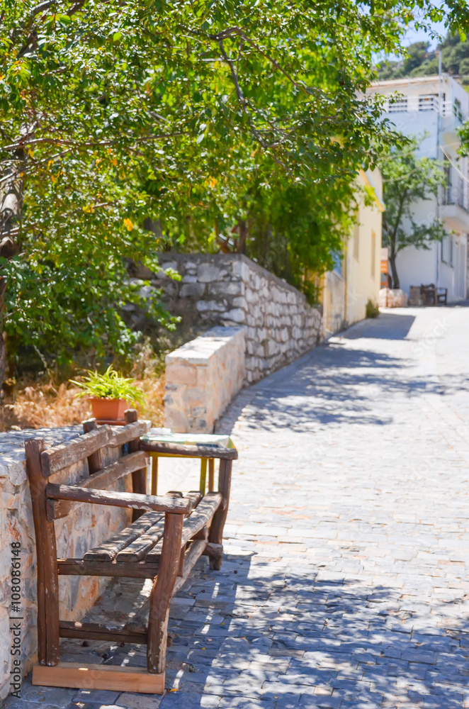 picturesque village streets in Greece on the island of Crete