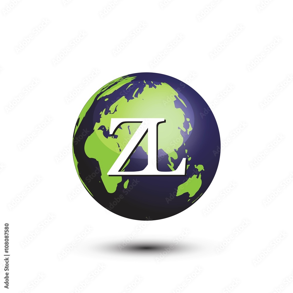 innitial letter globe logo vector innitial letter globe logo vector