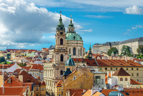 St. Nicolas church and and roofs of Prague