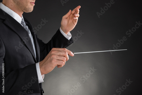 Person Directing With A Conductor's Baton photo