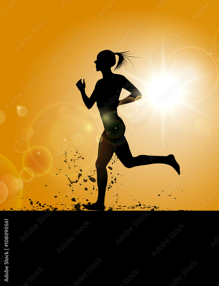 A woman running on the field 