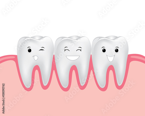 dental cartoon vector, teeth with gum