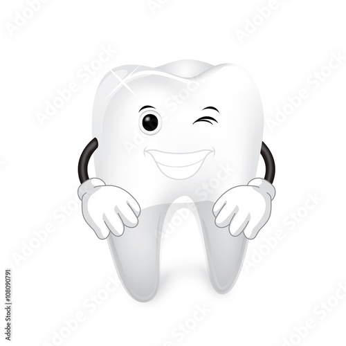 White tooth. Healthy tooth. A tooth isolated on a white background.