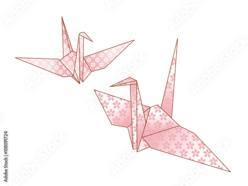Origami paper cranes