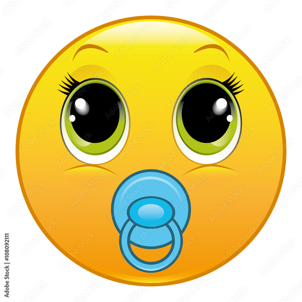 Smile baby male with blue pacifier and green eyes Smile baby male with blue pacifier and green eyes