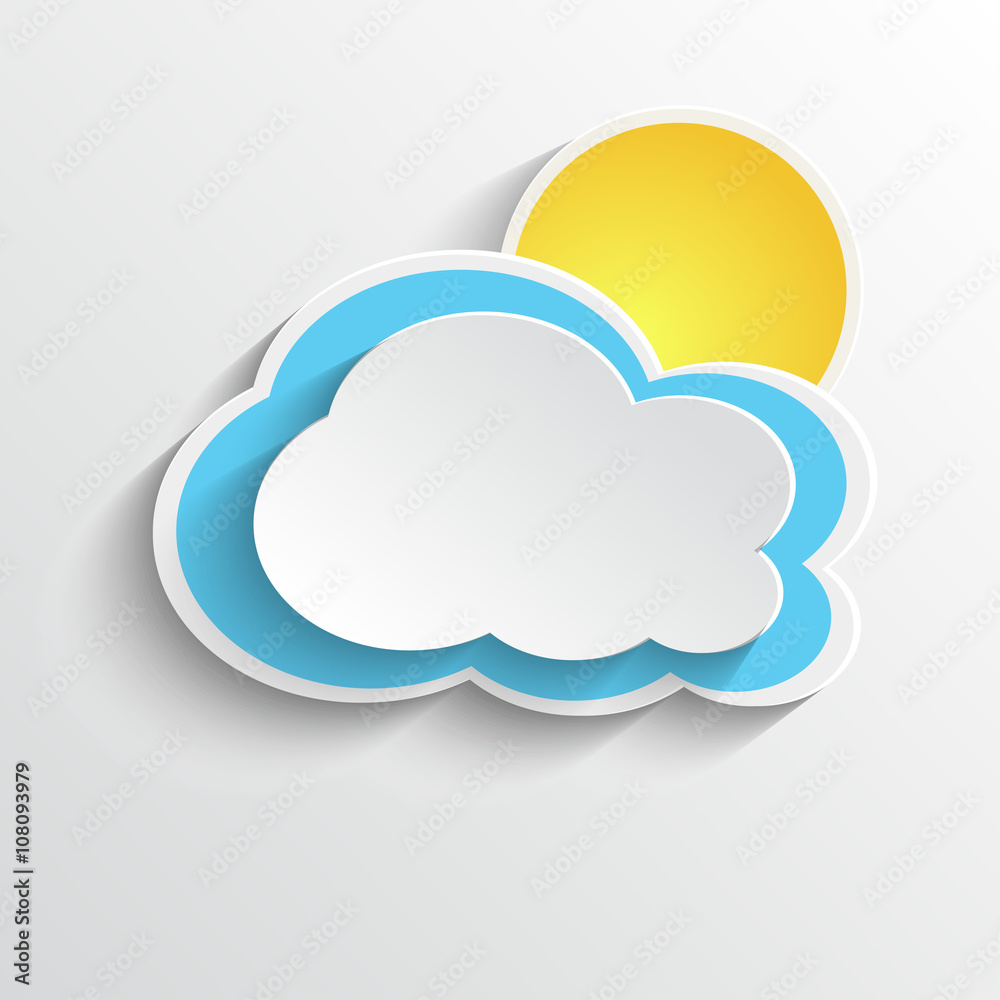 Sun and cloud icon Sun and cloud icon