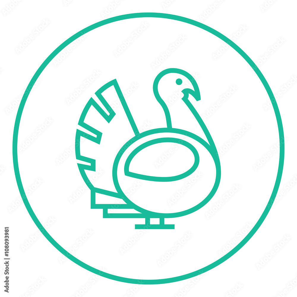 Turkey line icon.