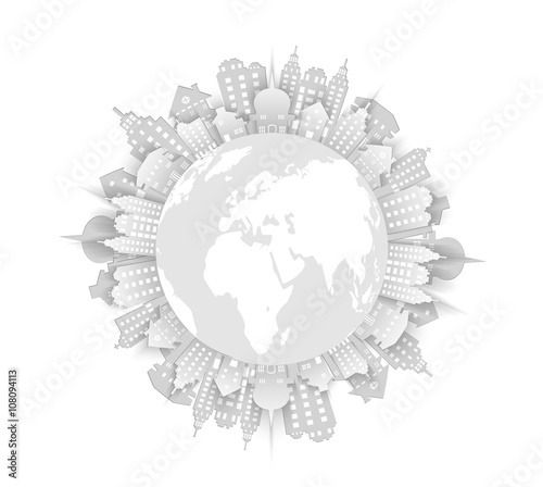 Polluted globe background