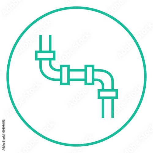 Water pipeline line icon.