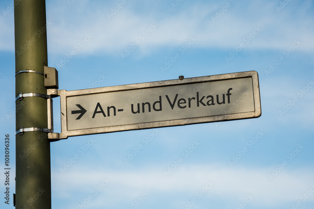 Fototapeta premium Schild 67 - An- und Verkauf