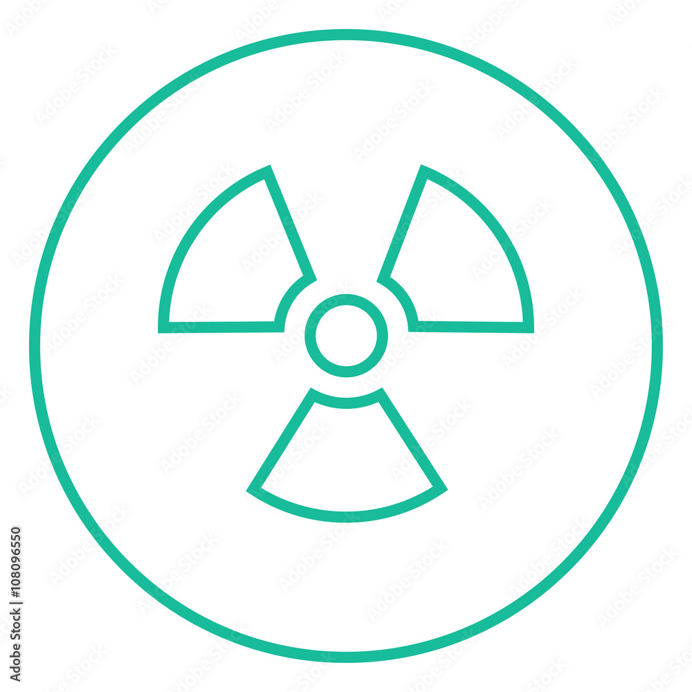 Ionizing radiation sign line icon. Ionizing radiation sign line icon.