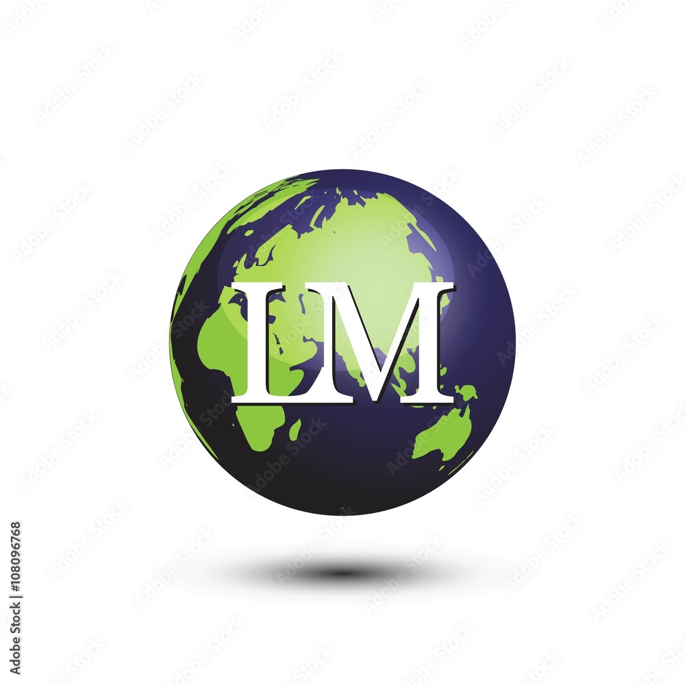 innitial letter globe logo vector innitial letter globe logo vector