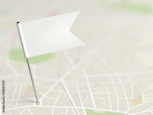 Locator flag on a city map