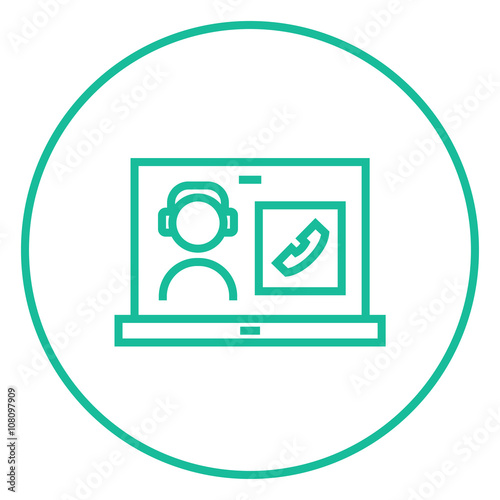 Online education line icon.