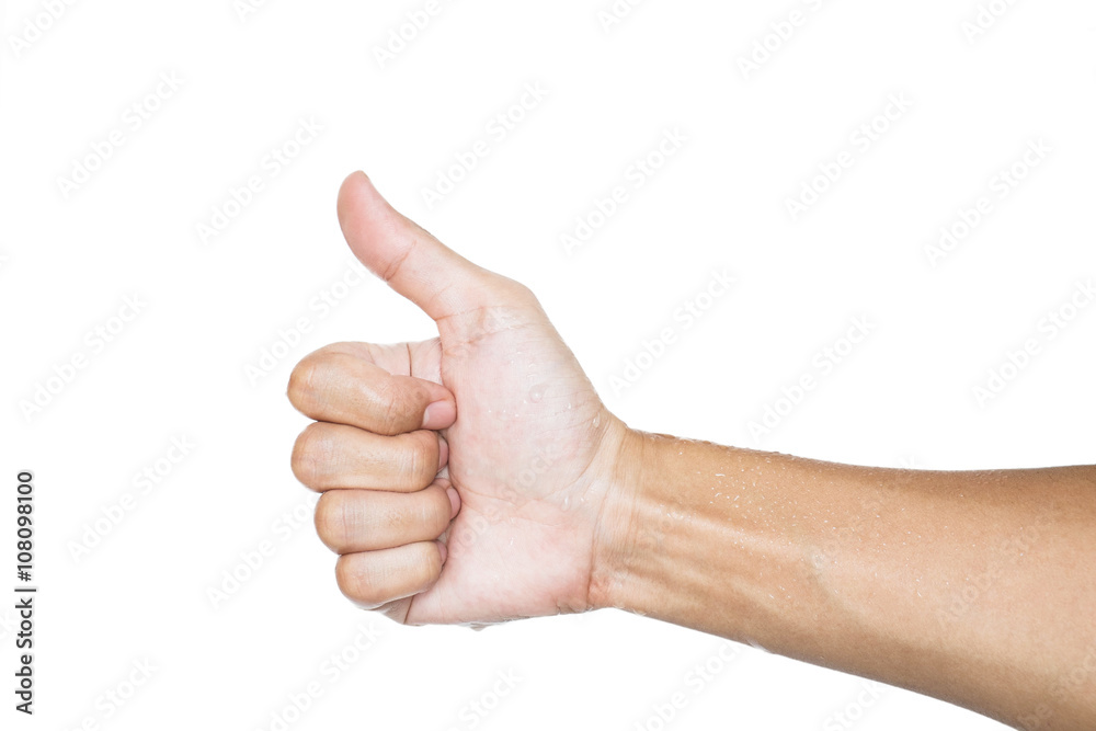 wet hand show thumb up wet hand show thumb up