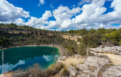 Round lake crater in palancares, Cuenca photo