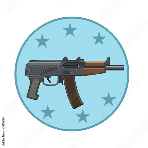 the weapon icon to shoot/ Icon automatic weapons to protect and attack with stars of individual weapons to his forces shooting to the computer and the website 