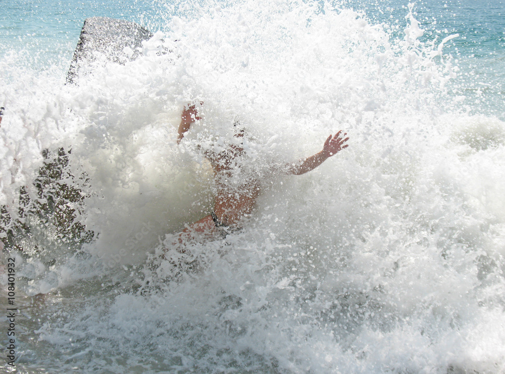 spray of waves of sea