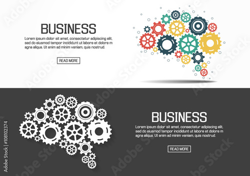 Flat designed website banners for business. vector