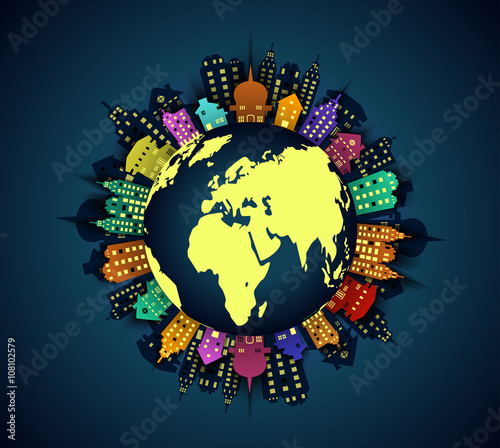 Polluted globe background