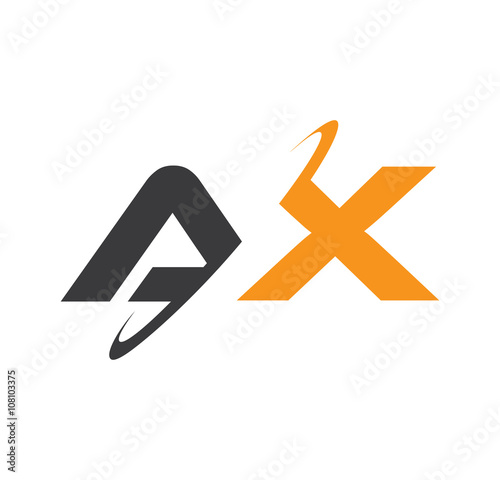 AX initial logo with double swoosh