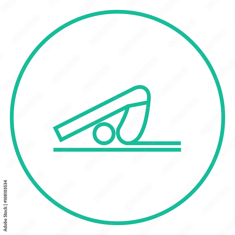Man practicing yoga line icon. Man practicing yoga line icon.