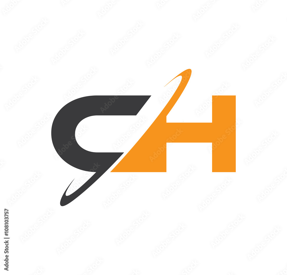 CH initial logo with double swoosh CH initial logo with double swoosh