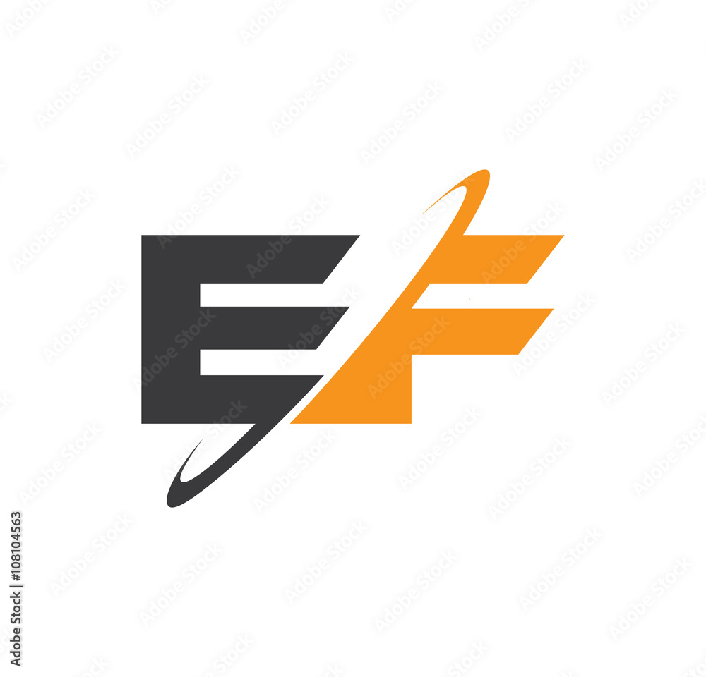 EF initial logo with double swoosh EF initial logo with double swoosh