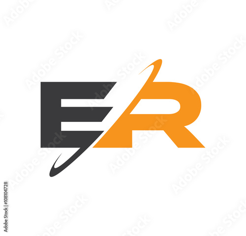 ER initial logo with double swoosh