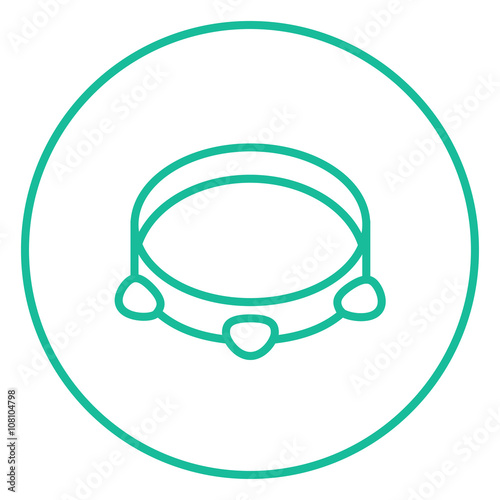 Tambourine line icon.