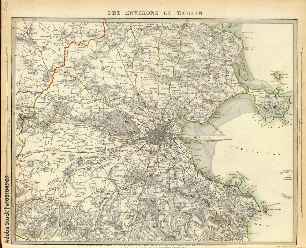 Obraz premium Vintage map of Dublin 