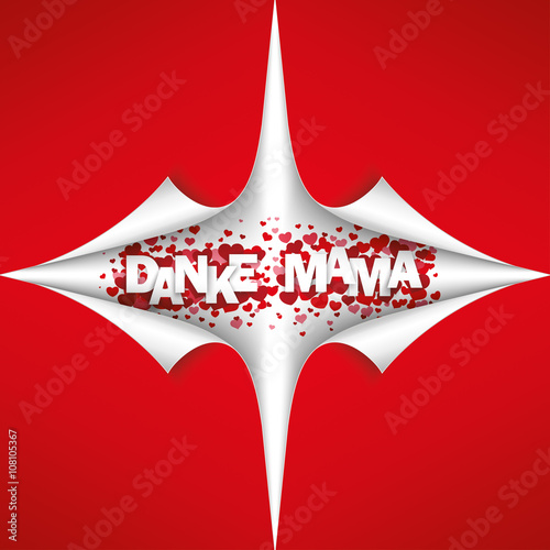 Scrolled Red Paper Cover 4 Corner Danke Mama
