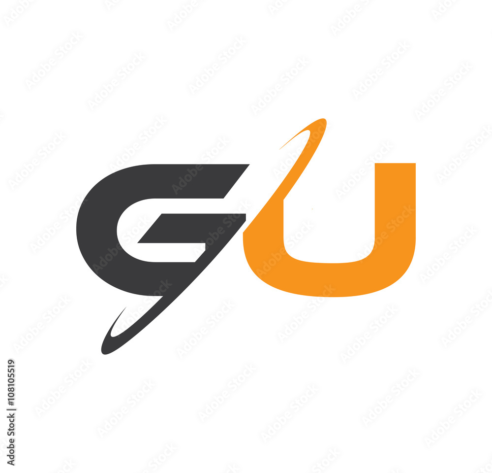 GU initial logo with double swoosh GU initial logo with double swoosh