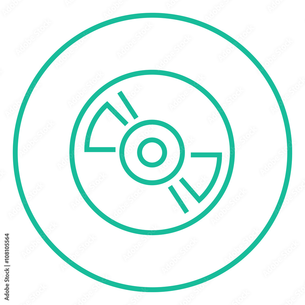 Reel tape deck player recorder line icon. Reel tape deck player recorder line icon.
