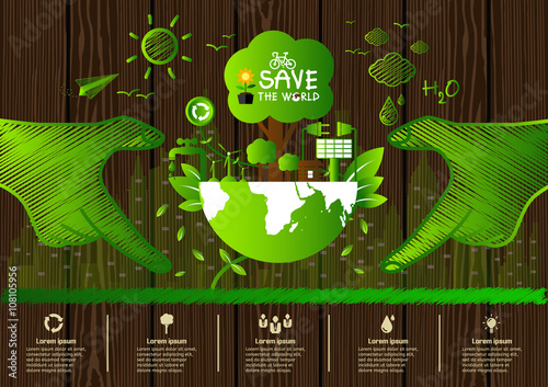 Ecology concept. save world vector illustration