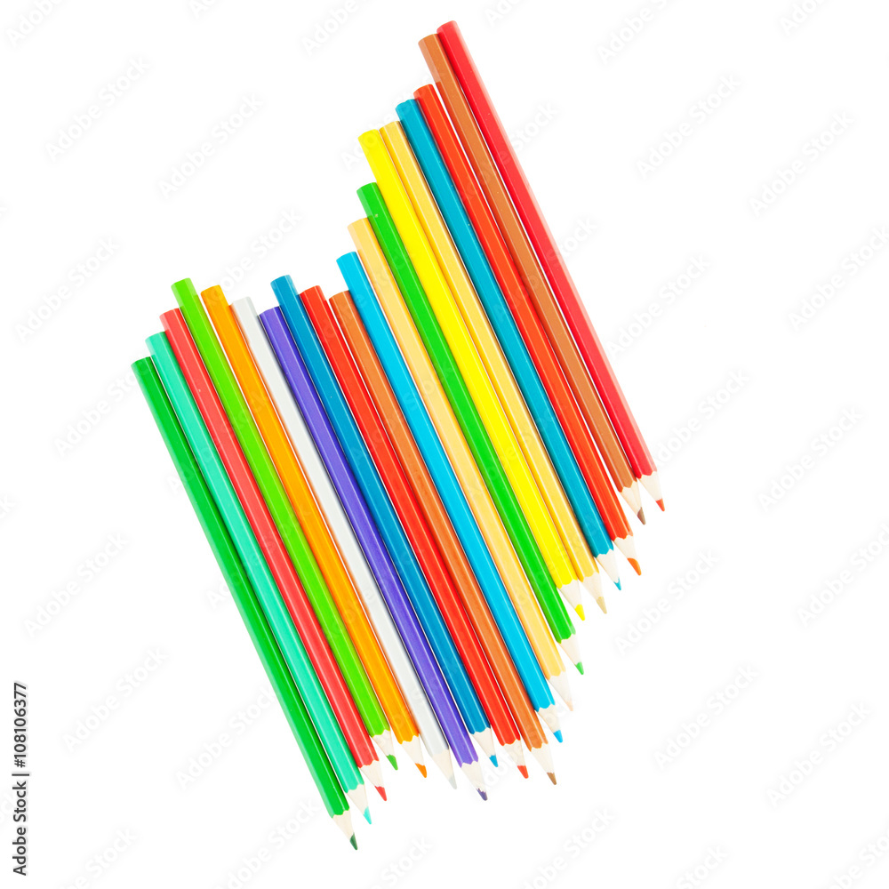 Obraz premium Colour pencils isolated on white background close up