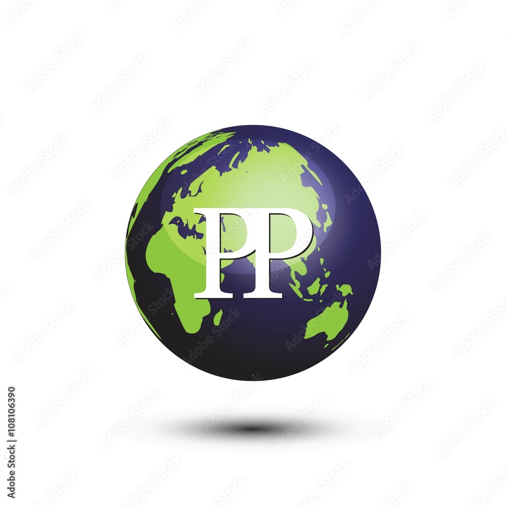 innitial letter globe logo vector