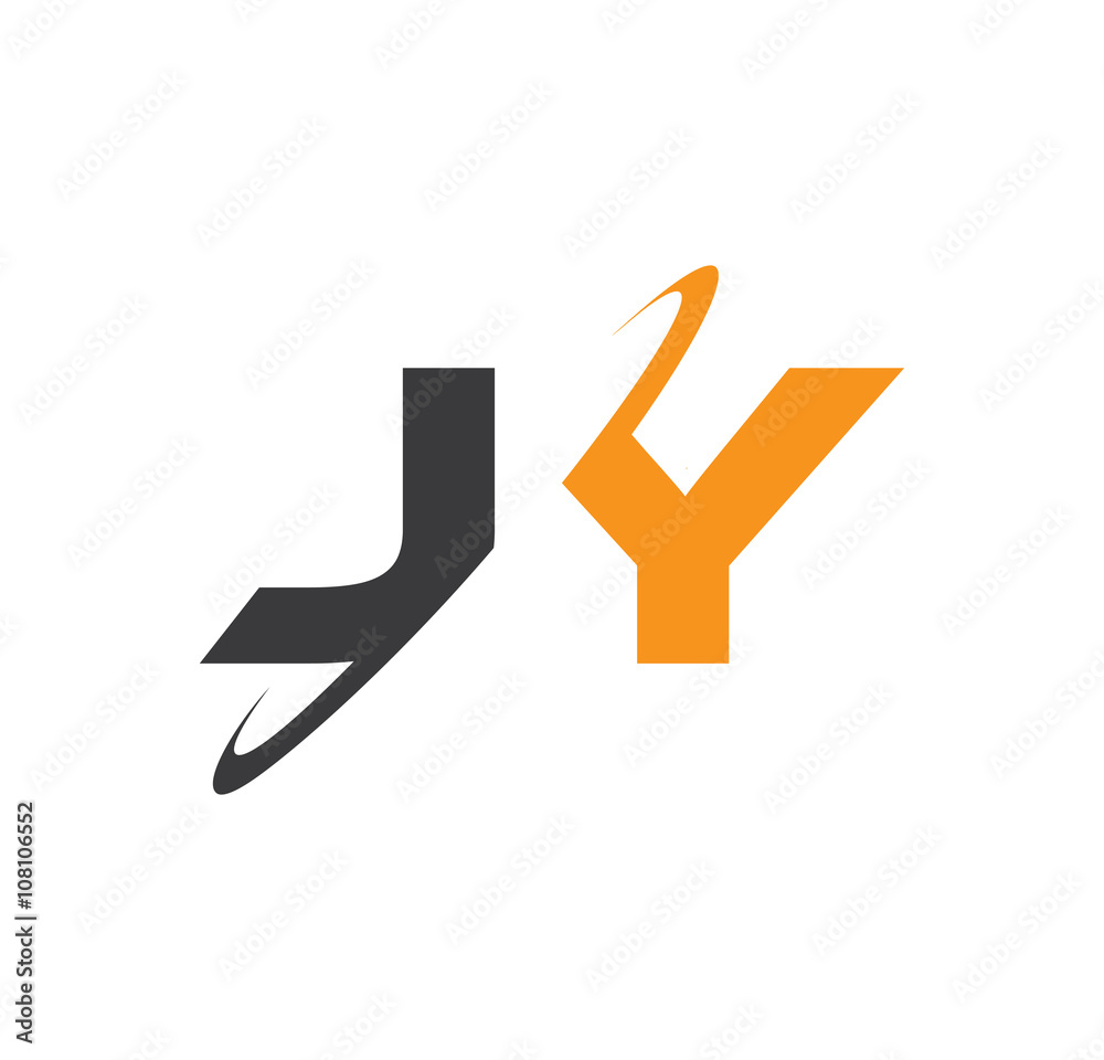 JY initial logo with double swoosh JY initial logo with double swoosh