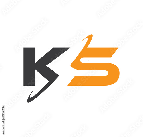 KS initial logo with double swoosh