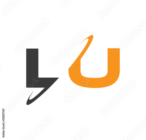 LU initial logo with double swoosh