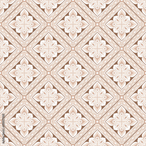 Decorative seamless texture on beige.