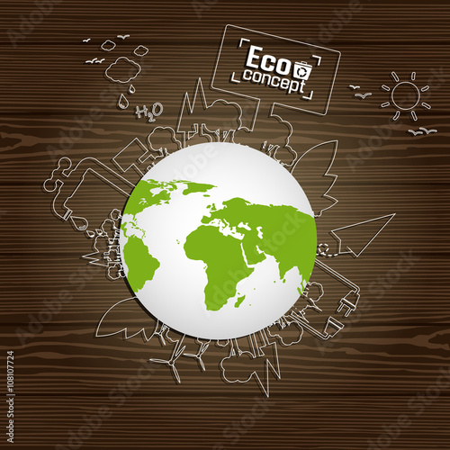 Ecology concept. save world vector illustration