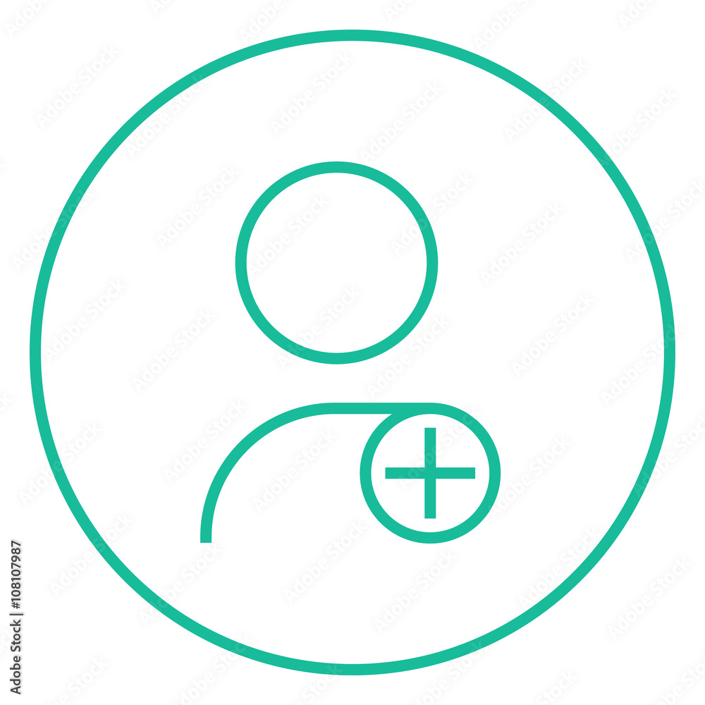 User profile with plus sign line icon. User profile with plus sign line icon.
