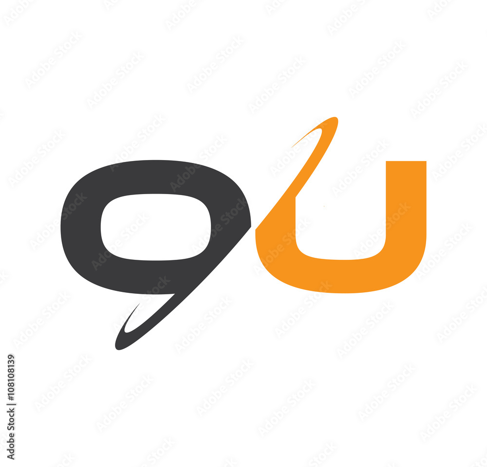 Obraz premium OU initial logo with double swoosh 