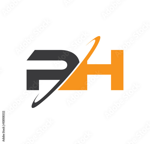 PH initial logo with double swoosh